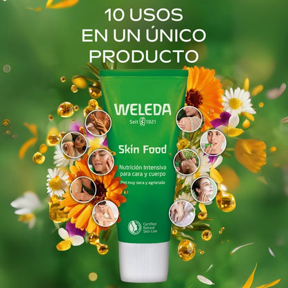 Weleda - Skin Food Original, Crema Reparadora, Nutre E Hidrata, Con Aceite De Girasol Y Almendra, Caléndula, Pensamiento Silvestre Y Manzanilla, Para Piel Muy Seca Y Agrietada -75 Ml