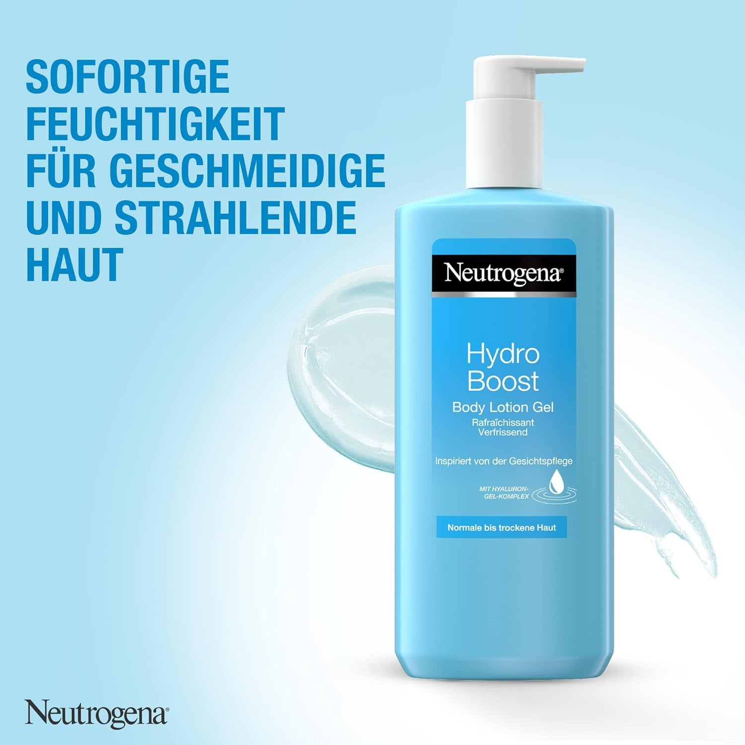 Neutrogena Hydro Boost Body Lotion Gel Crema Hidratante Ultraligera Con Hialuron, Para Pieles Normales a Secas, 400 Ml