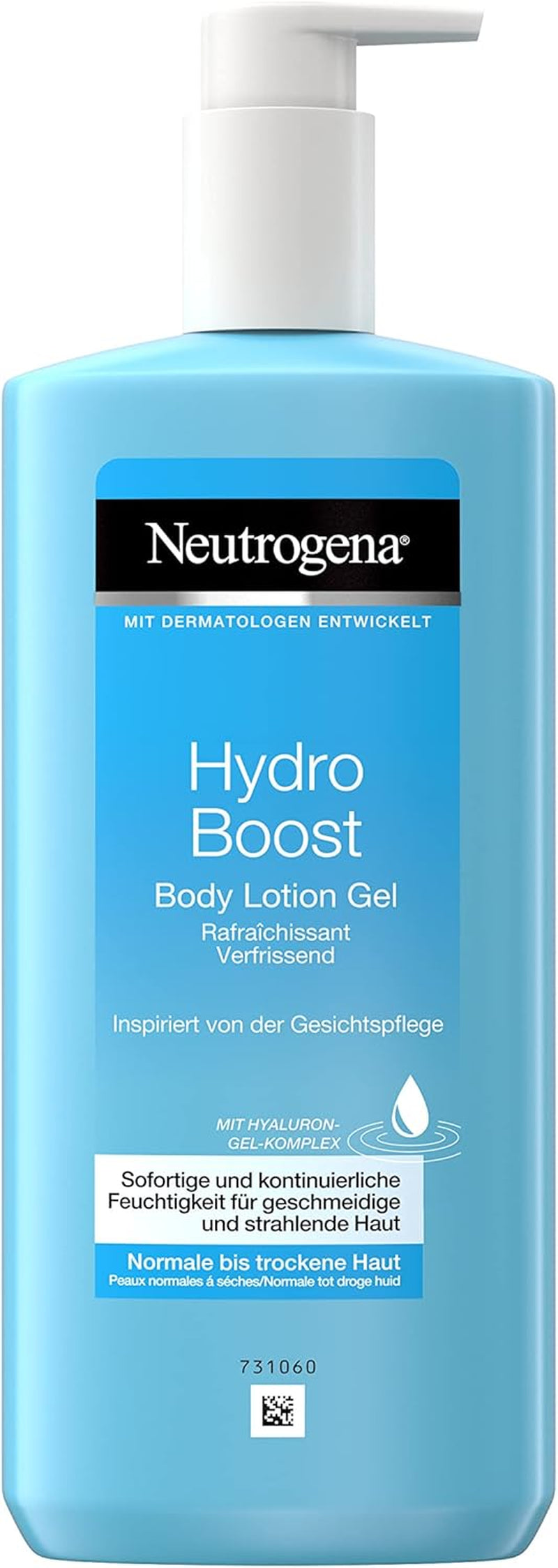 Neutrogena Hydro Boost Body Lotion Gel Crema Hidratante Ultraligera Con Hialuron, Para Pieles Normales a Secas, 400 Ml