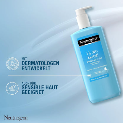 Neutrogena Hydro Boost Body Lotion Gel Crema Hidratante Ultraligera Con Hialuron, Para Pieles Normales a Secas, 400 Ml
