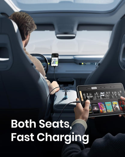 USB C Car Charger, 66W USB-C & USB-A Fast Charging Cigarette Lighter Adapter, Car Power Adapter PD QC3.0 Mini Car Phone Charger, for Iphone 16 15 14 Pro Max Samsung Galaxy S25 S24 S23, Ipad Pro